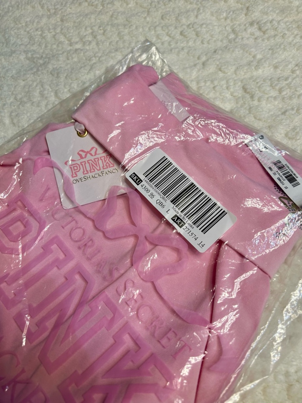 PINK X LoveShackFancy Cotton Foldover Flirty Skirt Skort Rhinestone Dog Logo - Picture 7 of 7